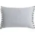 Fiesta Pom Pom Cushion - Dove Silver, Velvet