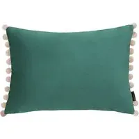 Fiesta Pom Pom Cushion - Duck Egg Natural, Velvet