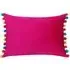 Fiesta Pom Pom Cushion - Hot Pink, Velvet