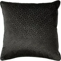 Florence Embossed Velvet Cushion - Black