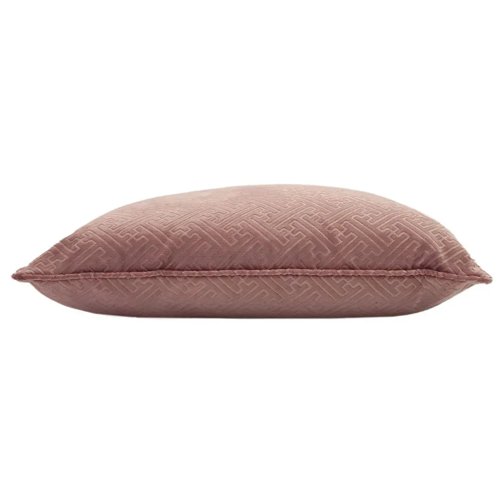 Florence Embossed Velvet Cushion - Blush