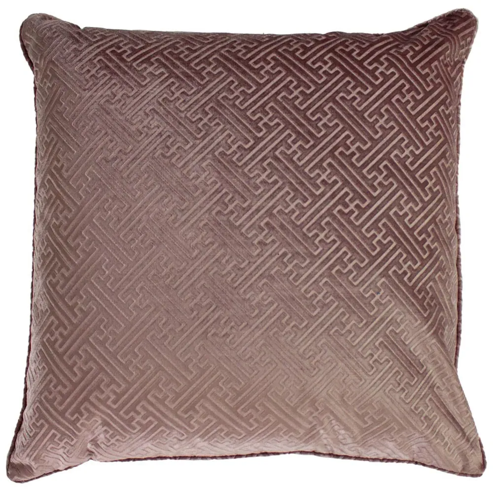 Florence Embossed Velvet Cushion - Blush
