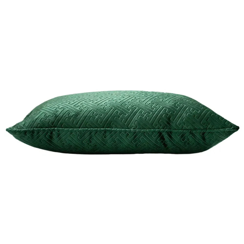 Florence Embossed Velvet Cushion - Emerald