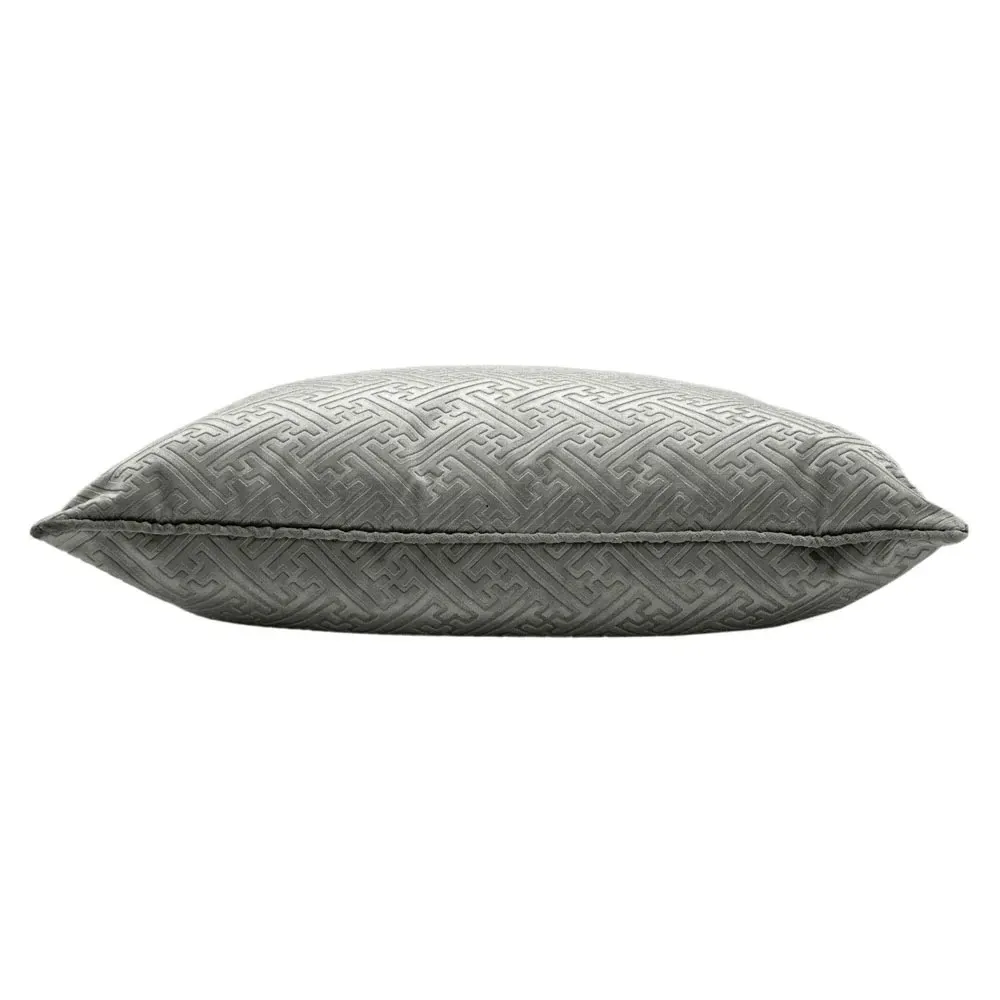 Florence Embossed Velvet Cushion - Silver