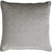 Florence Embossed Velvet Cushion - Silver