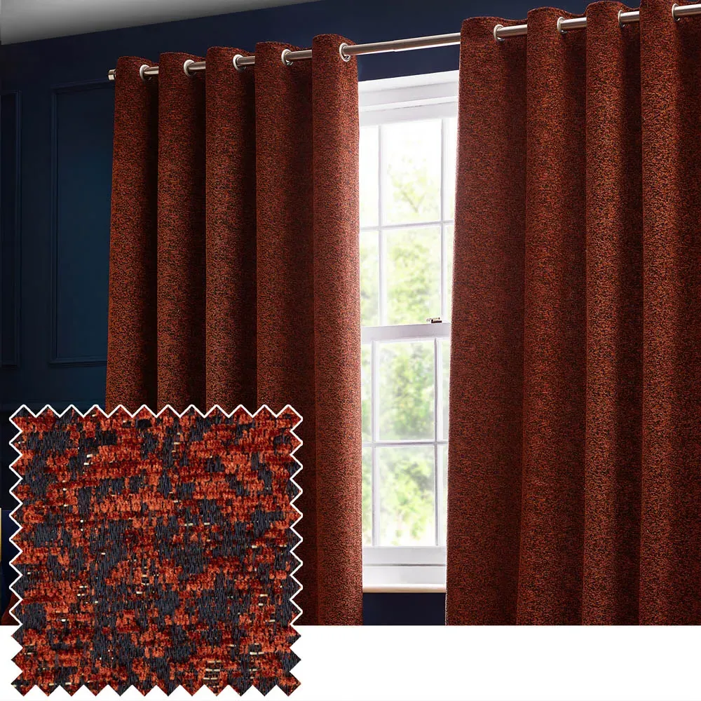 Galaxy Eyelet Curtain - Copper, Chenille