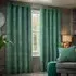 Gatsby Emerald Jacquard Eyelet Curtain - Green