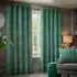 Gatsby Emerald Jacquard Eyelet Curtain - Green