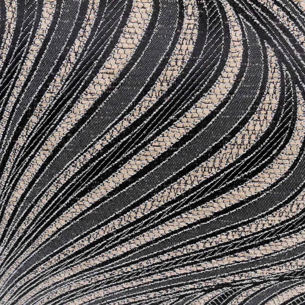 Gatsby Jacquard Piped Cushion - Black