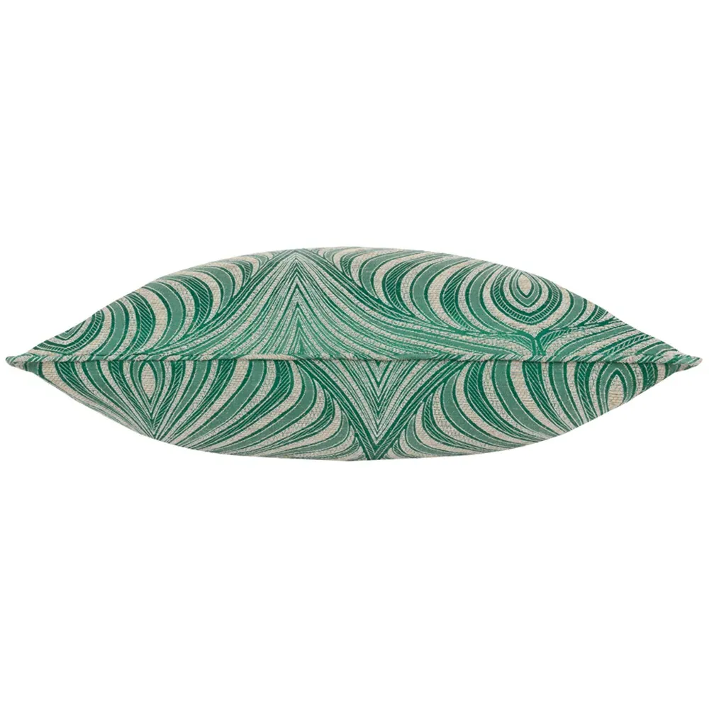 Gatsby Jacquard Piped Cushion - Green
