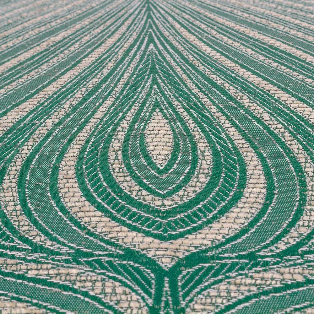 Gatsby Jacquard Piped Cushion - Green