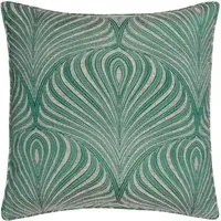 Gatsby Jacquard Piped Cushion - Green