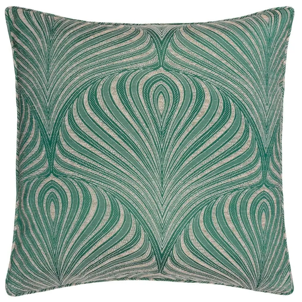 Gatsby Jacquard Piped Cushion - Green image