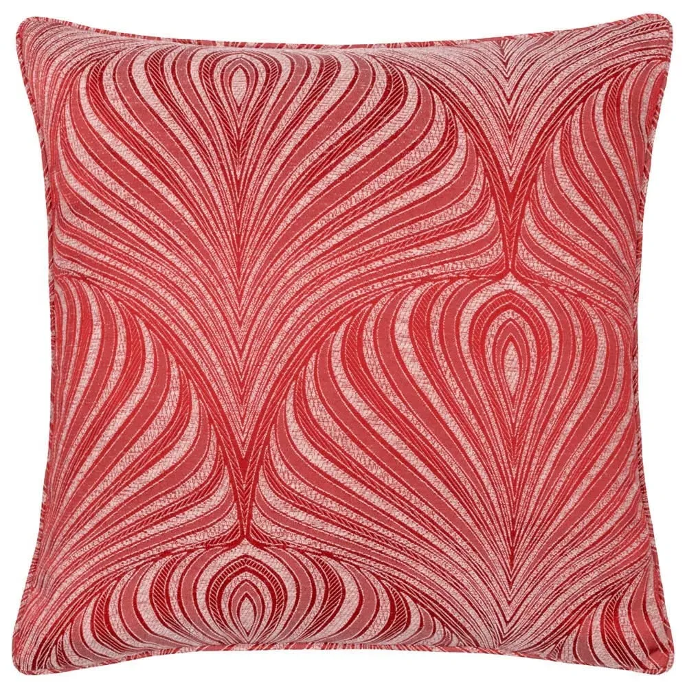 Gatsby Jacquard Piped Cushion - Terracotta image