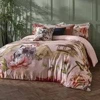Geisha King Size Cotton Duvet Set - Pink