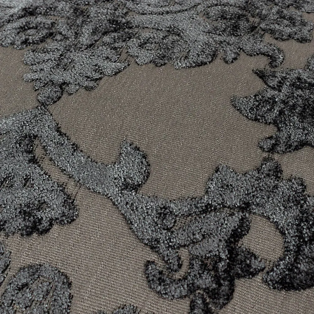 Hanover Jacquard Cushion with Fringe Trim - Black