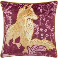 Harewood Fox Velvet Piped Cushion - Multi