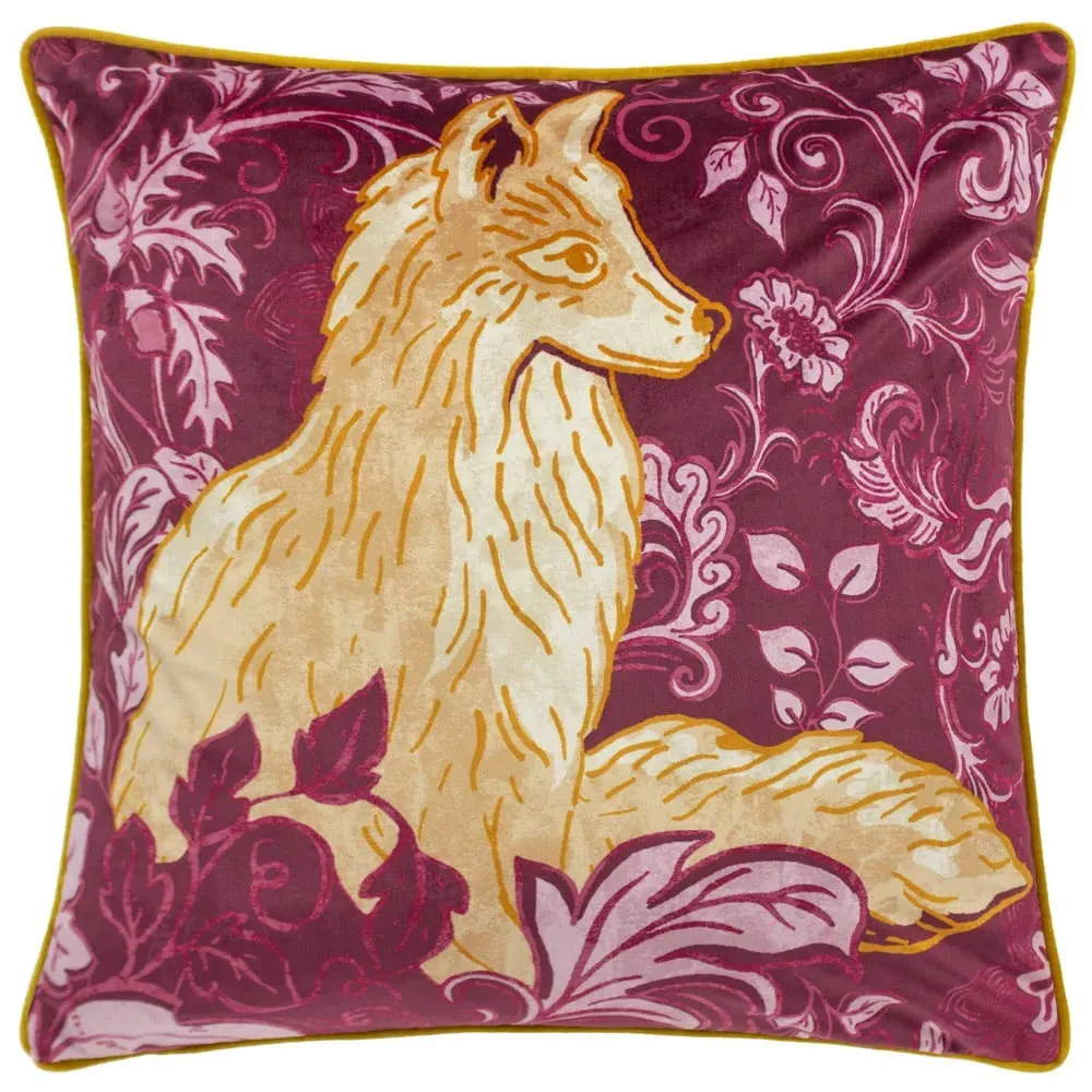 Harewood Fox Velvet Piped Cushion - Multi