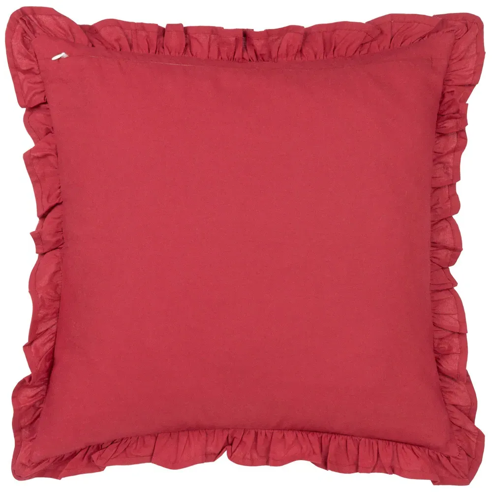 Haven Blushing Rose Floral Cotton Velvet Cushion - Pink
