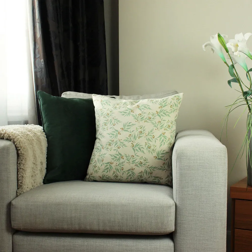 Hawley Botanical Cushion - Sage, Velvet