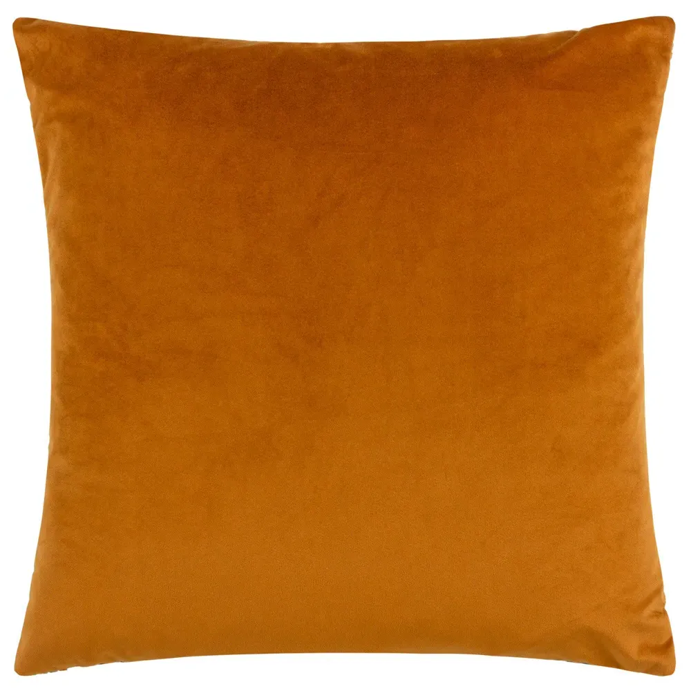 Henley Cushion - Ginger and Grey, Velvet Jacquard