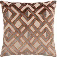 Henley Cushion - Ginger and Grey, Velvet Jacquard