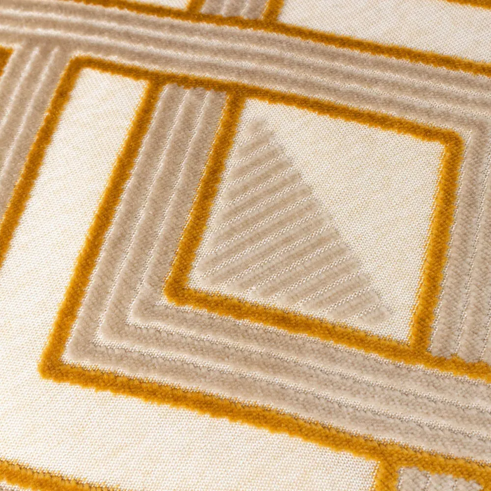 Henley Jacquard Cushion - Gold, Velvet