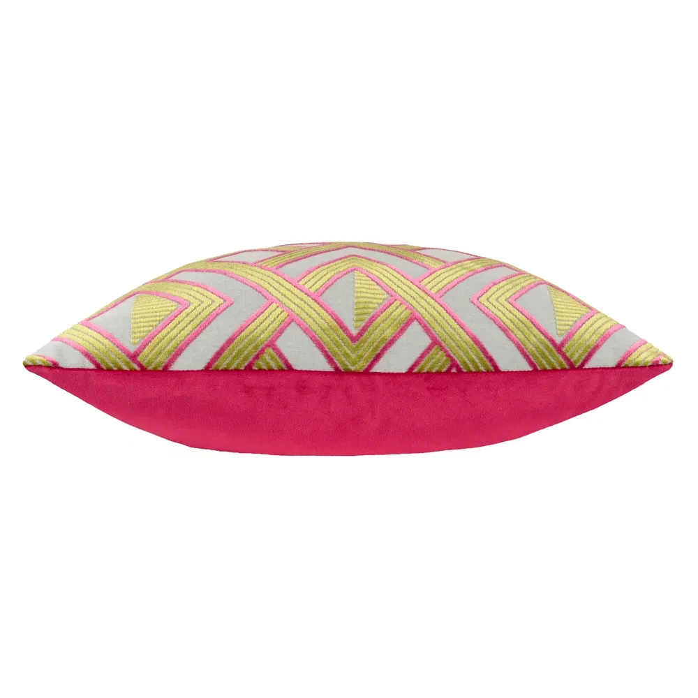 Henley Jacquard Cushion - Multicolour, Velvet