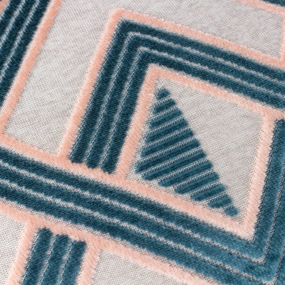 Henley Jacquard Cushion - Smoke Rose, Velvet