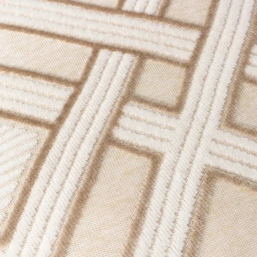 Henley Jacquard Cushion - Warm Taupe, Velvet