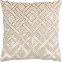 Henley Jacquard Cushion - Warm Taupe, Velvet