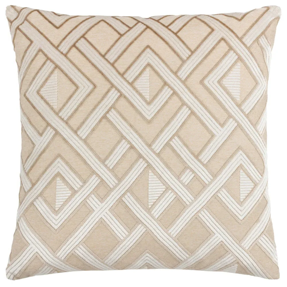 Henley Jacquard Cushion - Warm Taupe, Velvet