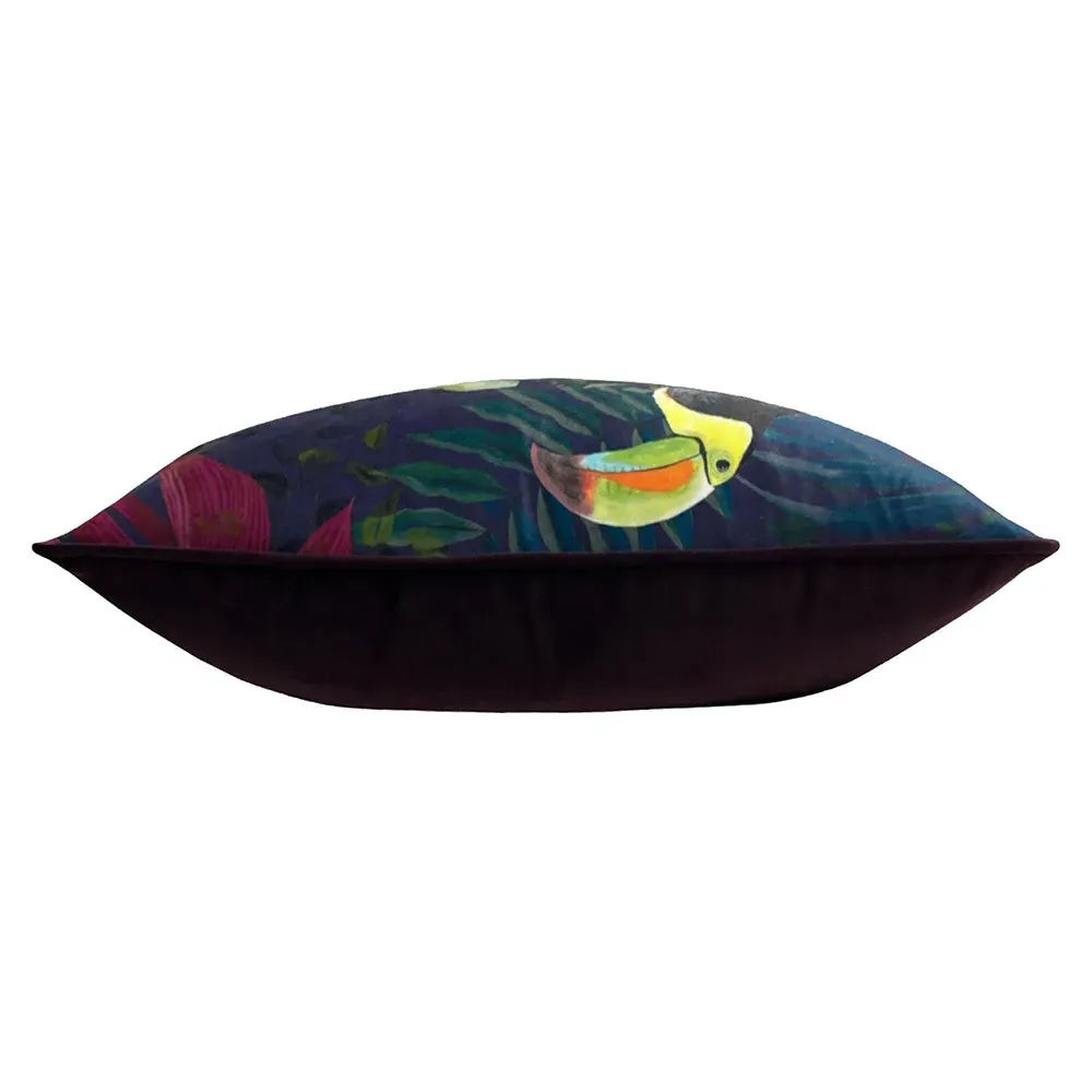 Kala Toucan Cushion - Multi, Velvet