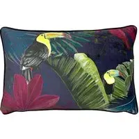 Kala Toucan Cushion - Multi, Velvet
