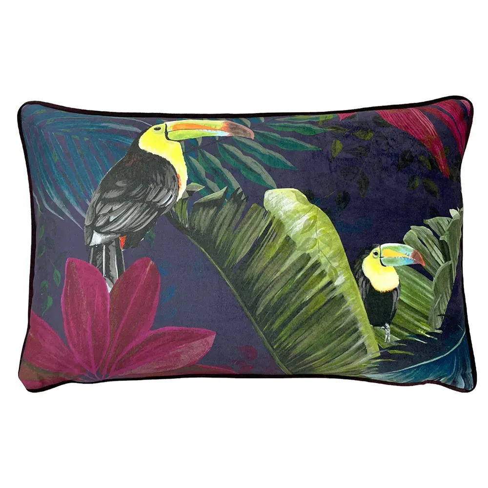Kala Toucan Cushion - Multi, Velvet image