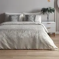 King Size Oyster Marble Jacquard Duvet Set - Multi, Polycotton