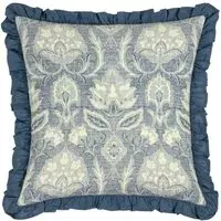 Kirkton Floral Pleated Cushion - Blue, Cotton