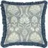 Kirkton Floral Pleated Cushion - Blue, Cotton
