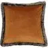 Kiruna Faux Fur Trim Cushion - Rust, Polyester