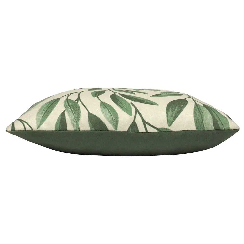 Laurel Botanical Cushion - Forest Green