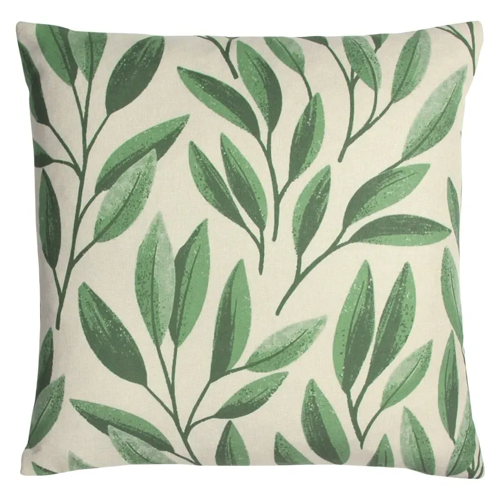 Laurel Botanical Cushion - Forest Green