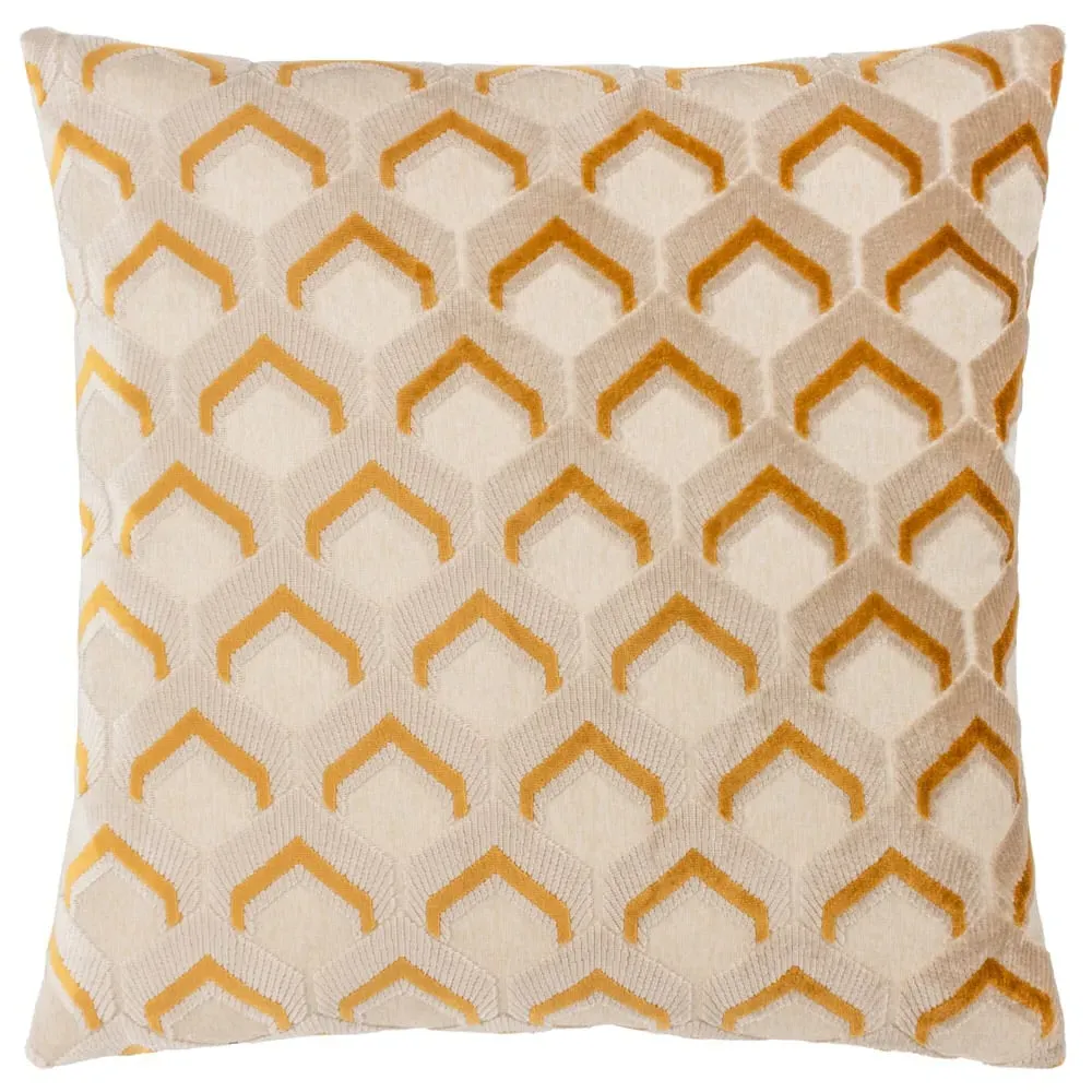 Ledbury Jacquard Cushion - Gold, Velvet image