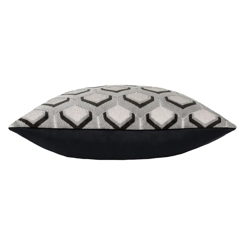 Ledbury Jacquard Cushion - Grey, Velvet