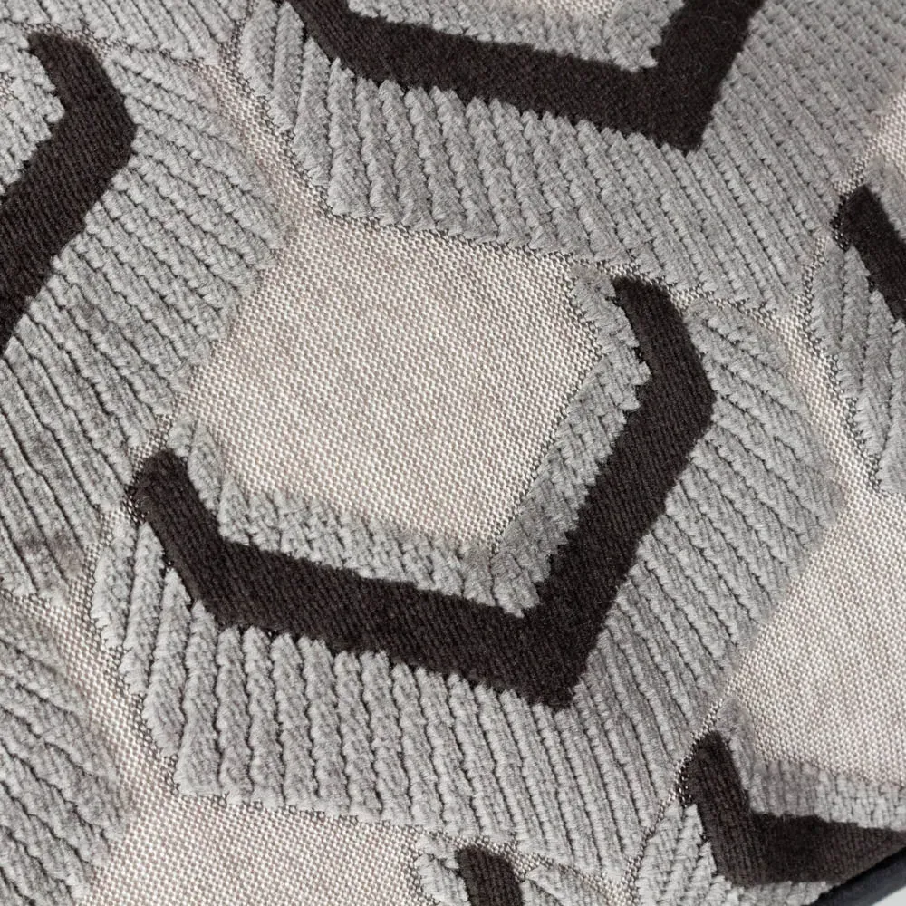 Ledbury Jacquard Cushion - Grey, Velvet