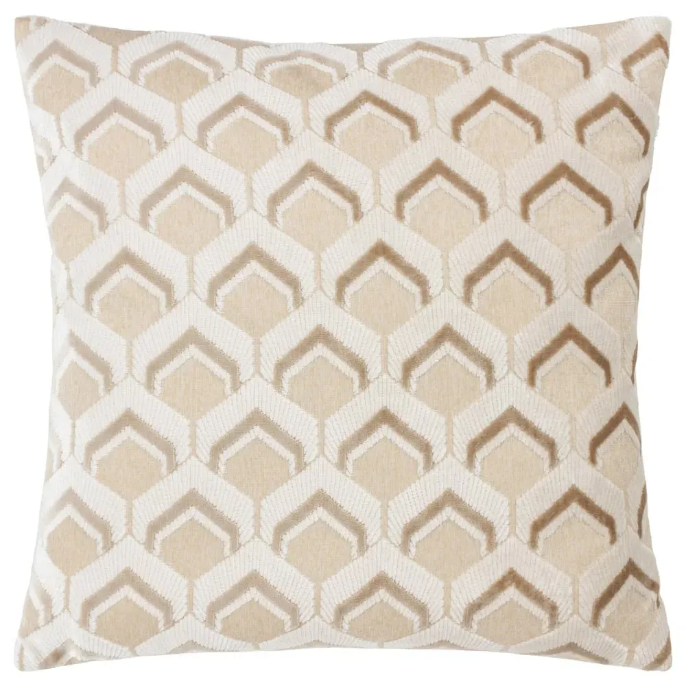 Ledbury Jacquard Cushion - Taupe, Velvet