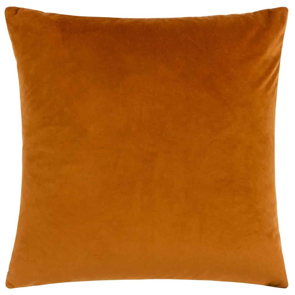 Ledbury Velvet Jacquard Cushion - Ginger and Grey