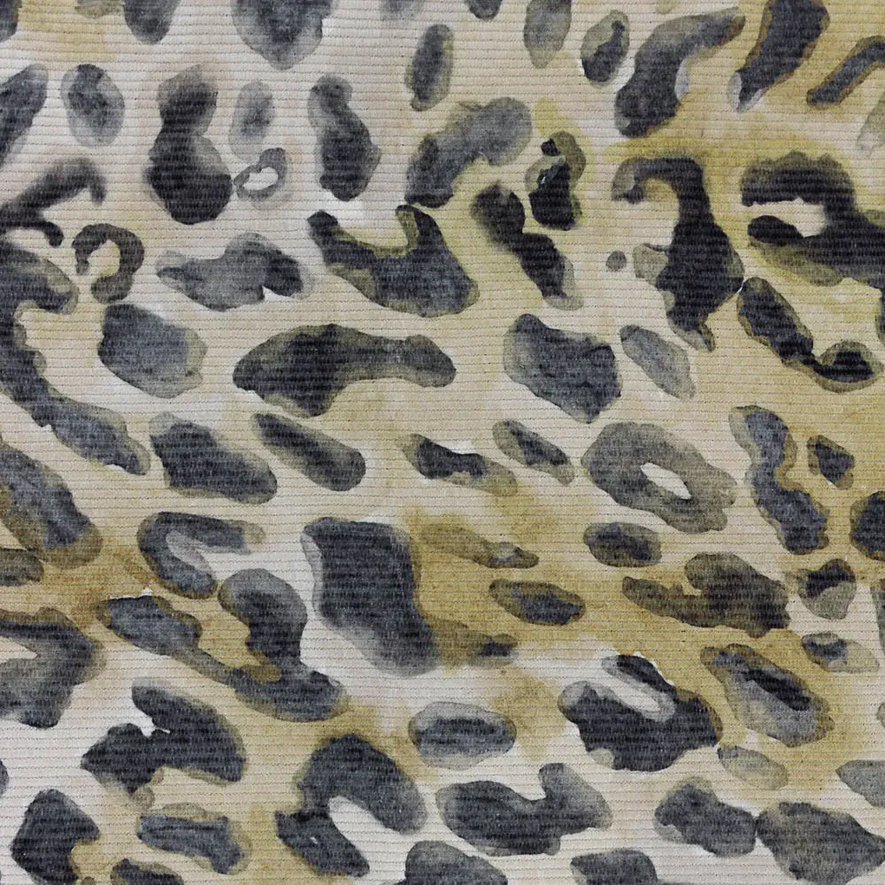 Leopardis Square Indoor Outdoor Rug - Black, Leopard Print