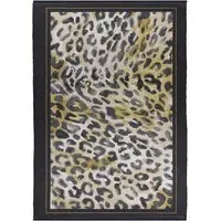 Leopardis Square Indoor Outdoor Rug - Black, Leopard Print