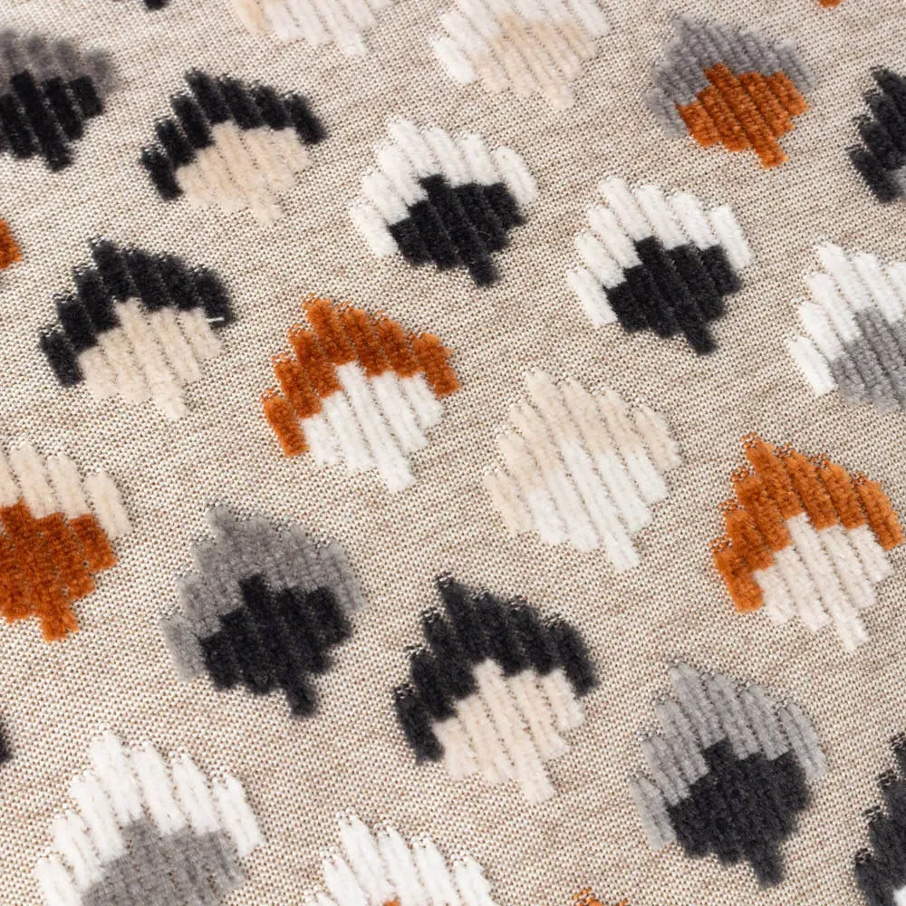 Lexington Cushion - Ginger and Grey, Velvet Jacquard