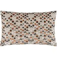 Lexington Cushion - Ginger and Grey, Velvet Jacquard